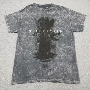 Sleep Token Shirt Mens Medium Gray Mineral Wash Graphic Band Tee Tagless